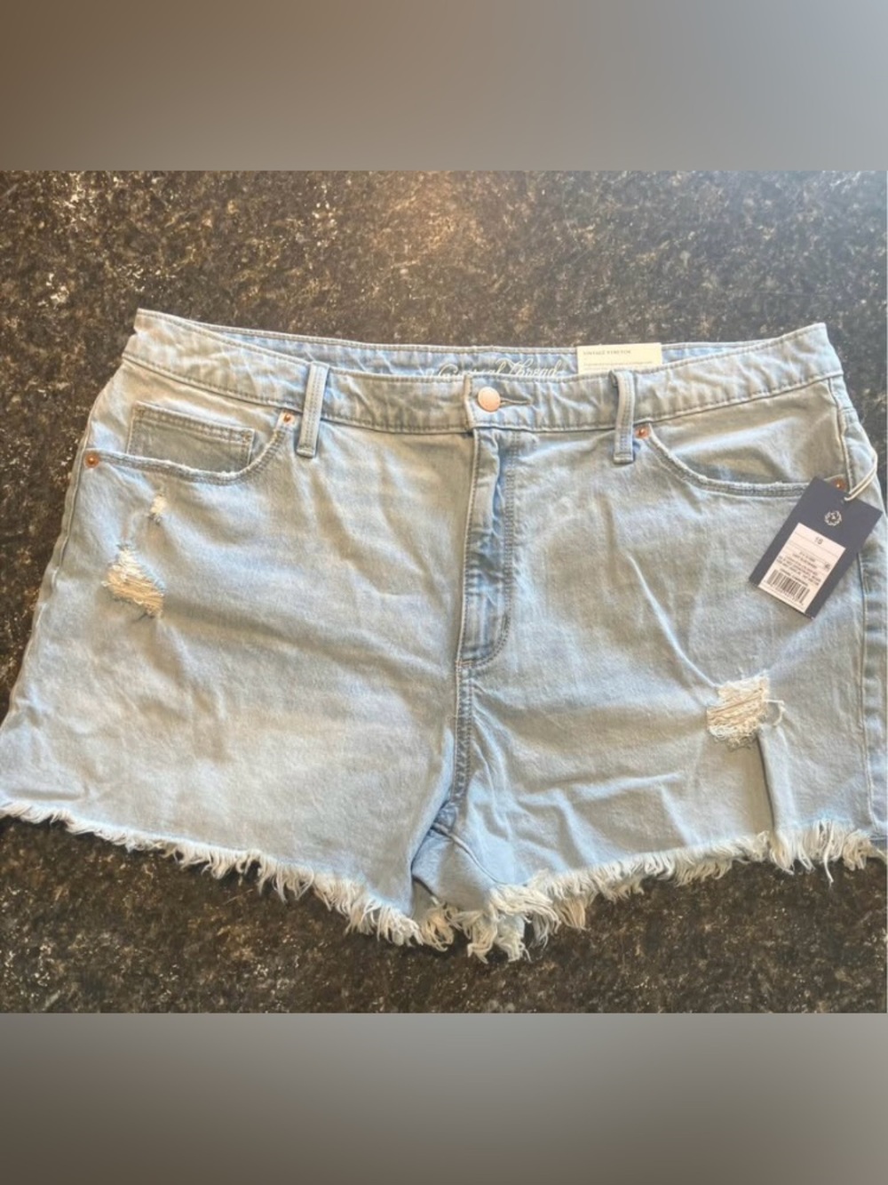 Universal Thread 16 high rise shortie shorts Light Blue Distressed Denim Shorts